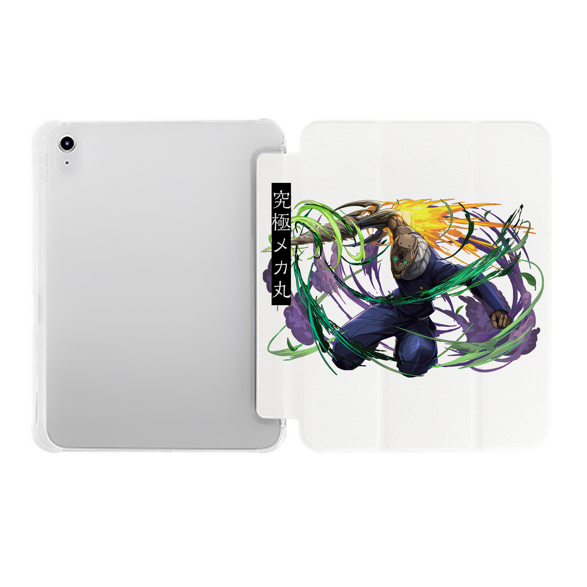（画像用） 呪術廻戦 Jujutsu Kaisen IPad ケース ペン収納付き 三つ折りスタンド PUレザー×シリコン 対応機種9.5/10.5/10.9インチ